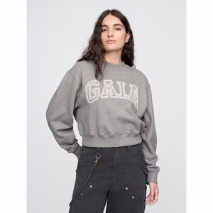 GAP x Cult Gaia Logo Embroidered Sweatshirt Top Gray